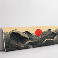 Waves Gather Before the Red Sun