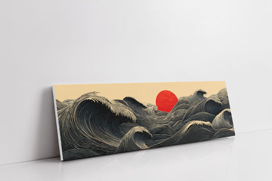 Waves Gather Before the Red Sun