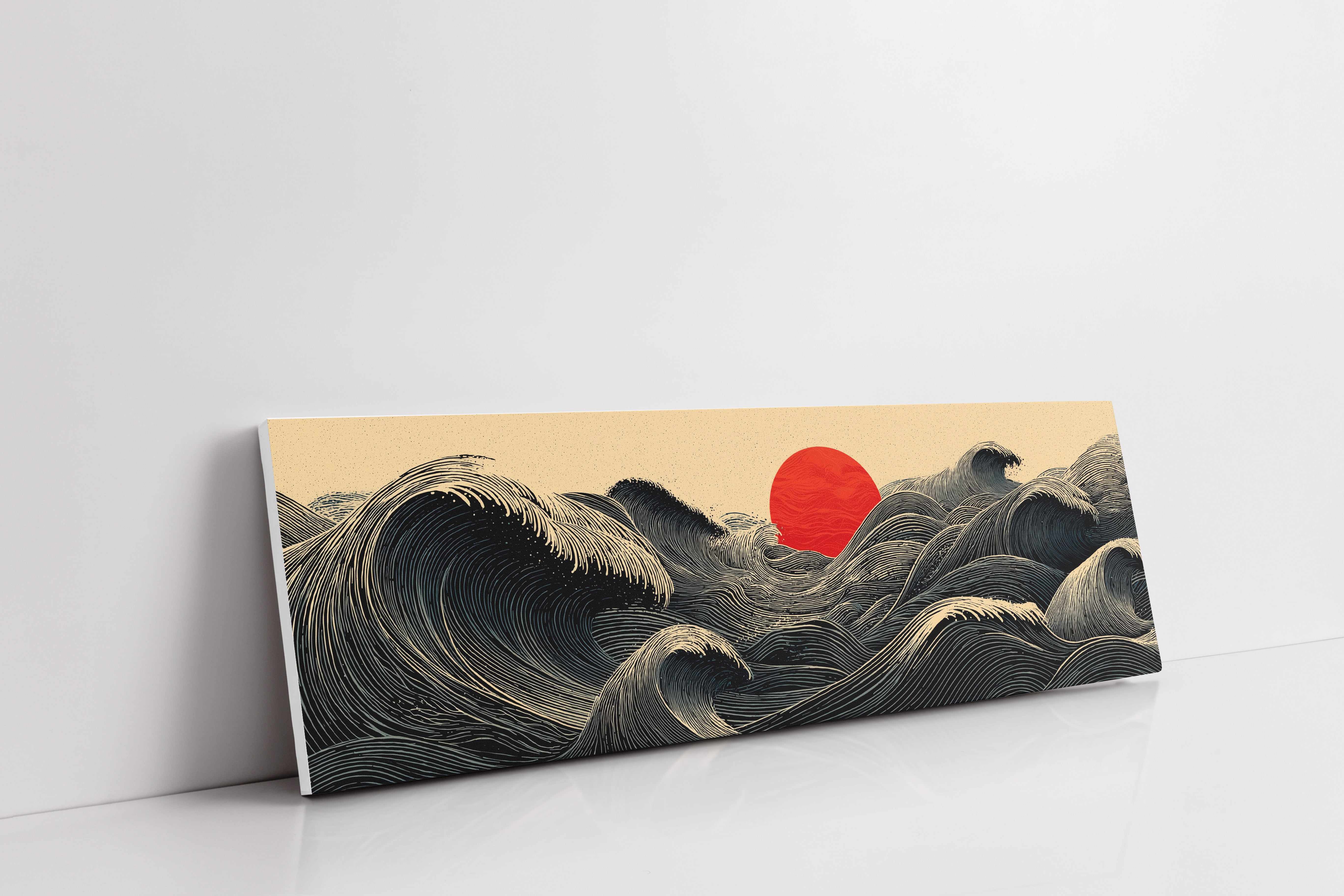 Waves Gather Before the Red Sun