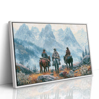 Three Riders Facing the Peaks