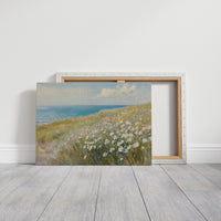 Coastal Daisies Dance Above Azure Waves