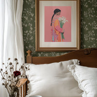 Calla Lilies Among Coral Silk