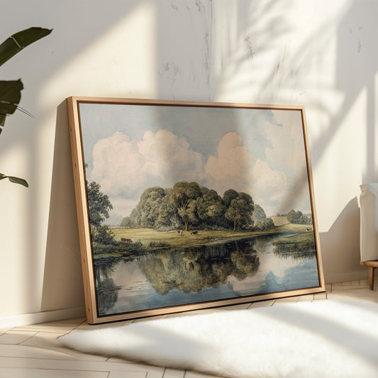Summer Cattle Rest By Still Waters