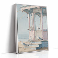 Seagulls Gather At Seaside Pavilion