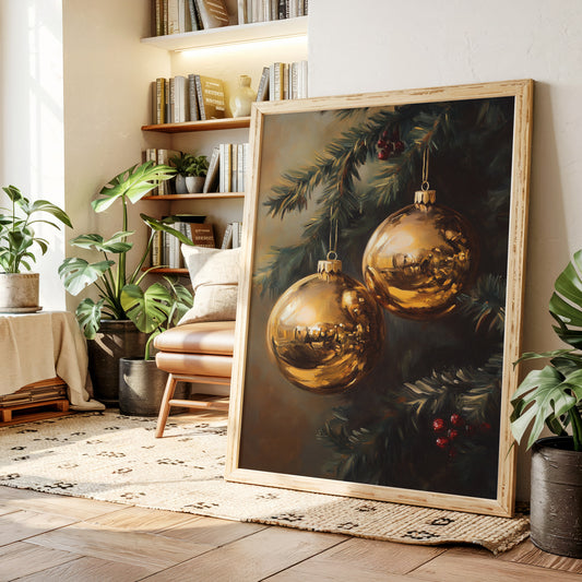 Golden Orbs of Winter's Embrace