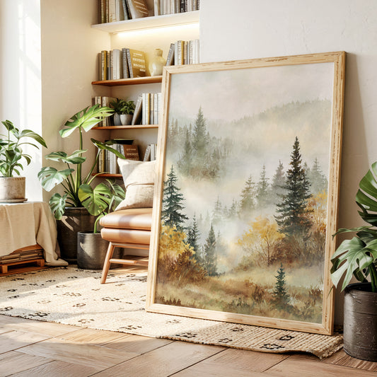 Mist Over Golden Pines
