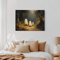 Whimsical Spirits in a Misty Forest