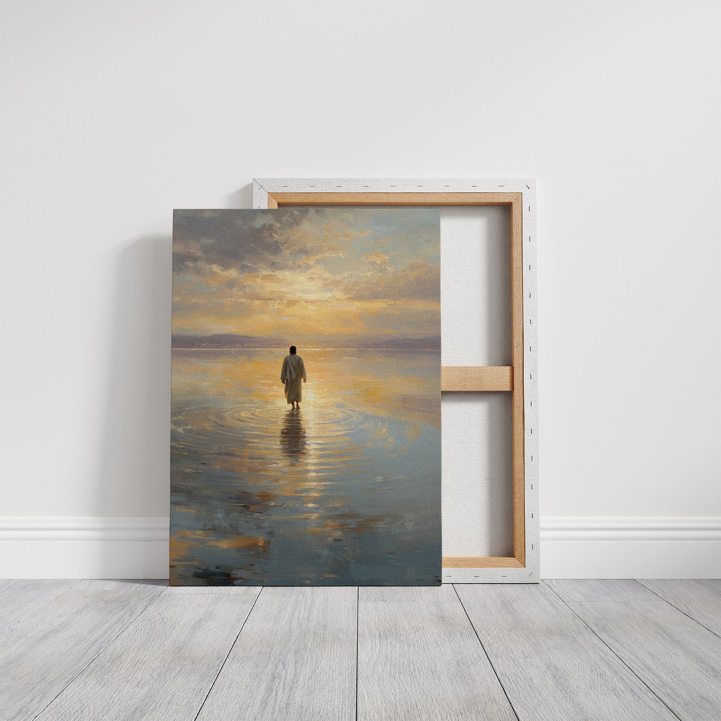 Solitary Steps Through Golden Waters