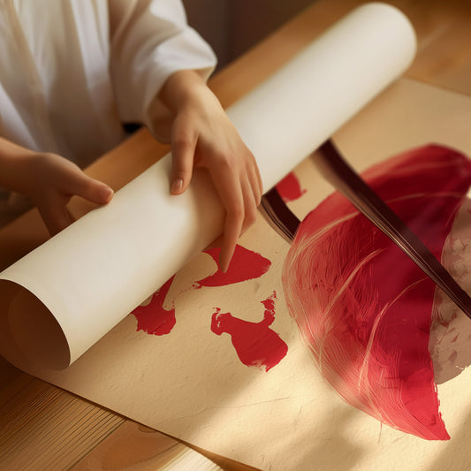 Red Brushstrokes Tell Sushi Stories