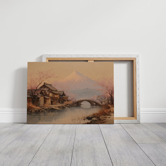 Cherry Blossoms Bridge Ancient Waters