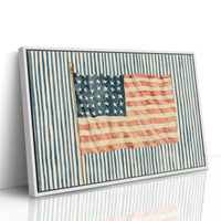 Faded Flag on Blue Ticking