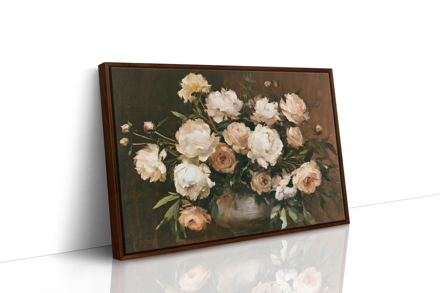 Roses and Peonies, Antique Vase