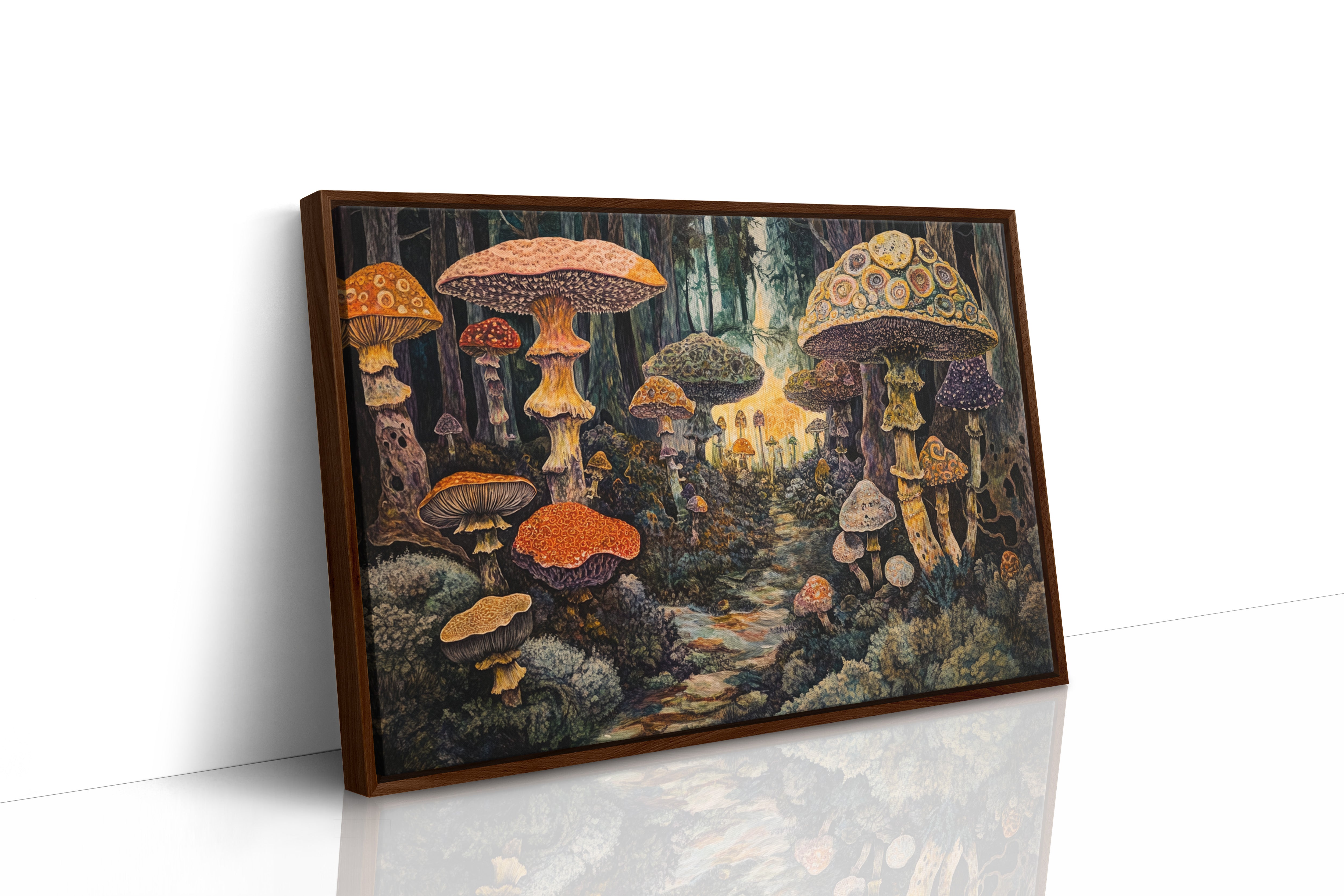 Enchanted Mushroom Forest: Mystical Fantasy Canvas Wall Art