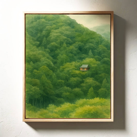 Solitary Temple Among Emerald Hills