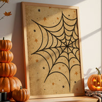 Starlit Webs On Vintage Parchment