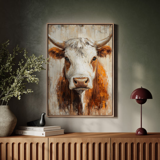 Sunset Longhorn on Weathered Wood