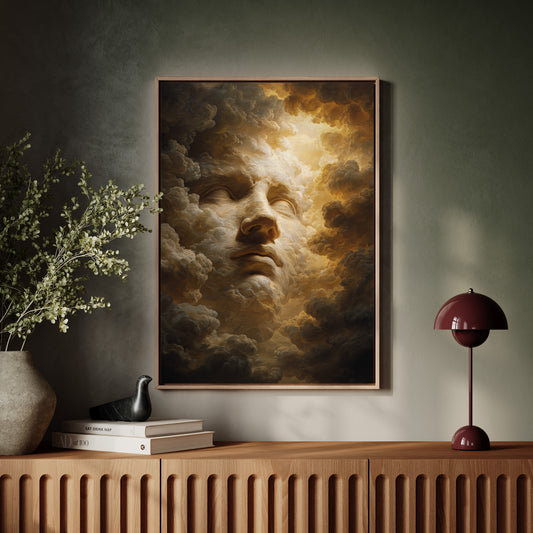 A Face Amongst Golden Clouds