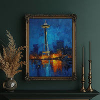 Seattle Burning Blue at Midnight