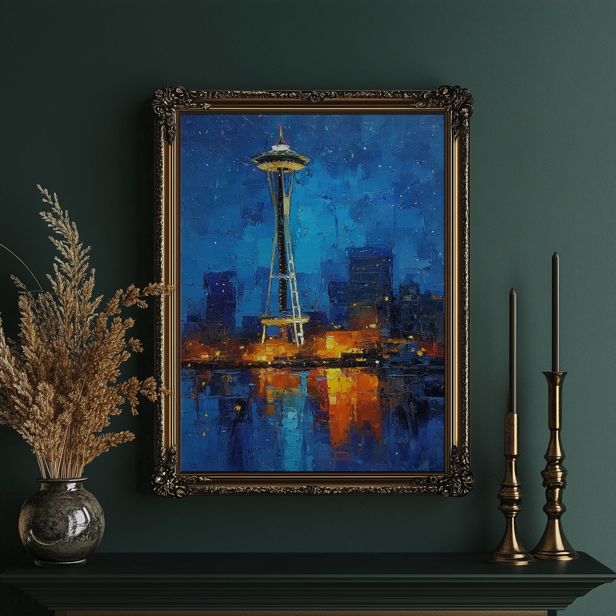 Seattle Burning Blue at Midnight