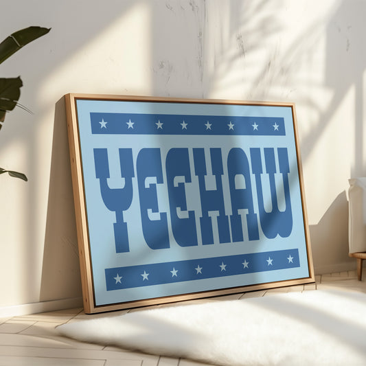 Yeehaw Western Rodeo Shout in Blue