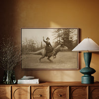 Victorian Lady Riding a Top-Hat T-Rex