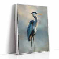 Heron Waits In Misty Blue