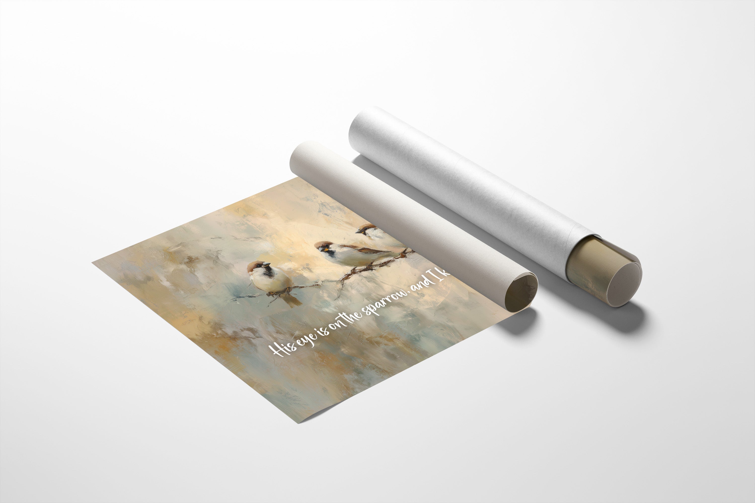 Sparrows Rest On Autumn Branch