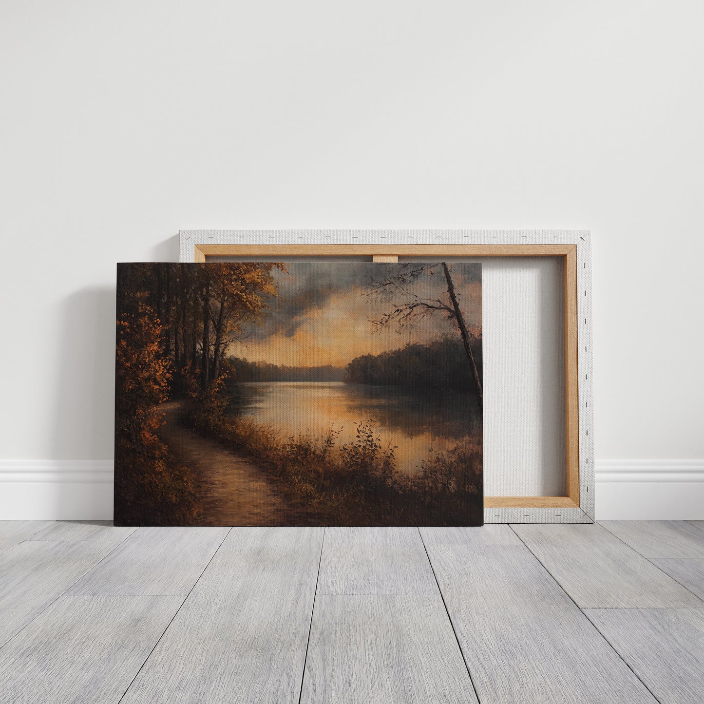 Autumn Path Leads To Golden Waters