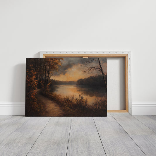 Autumn Path Leads To Golden Waters