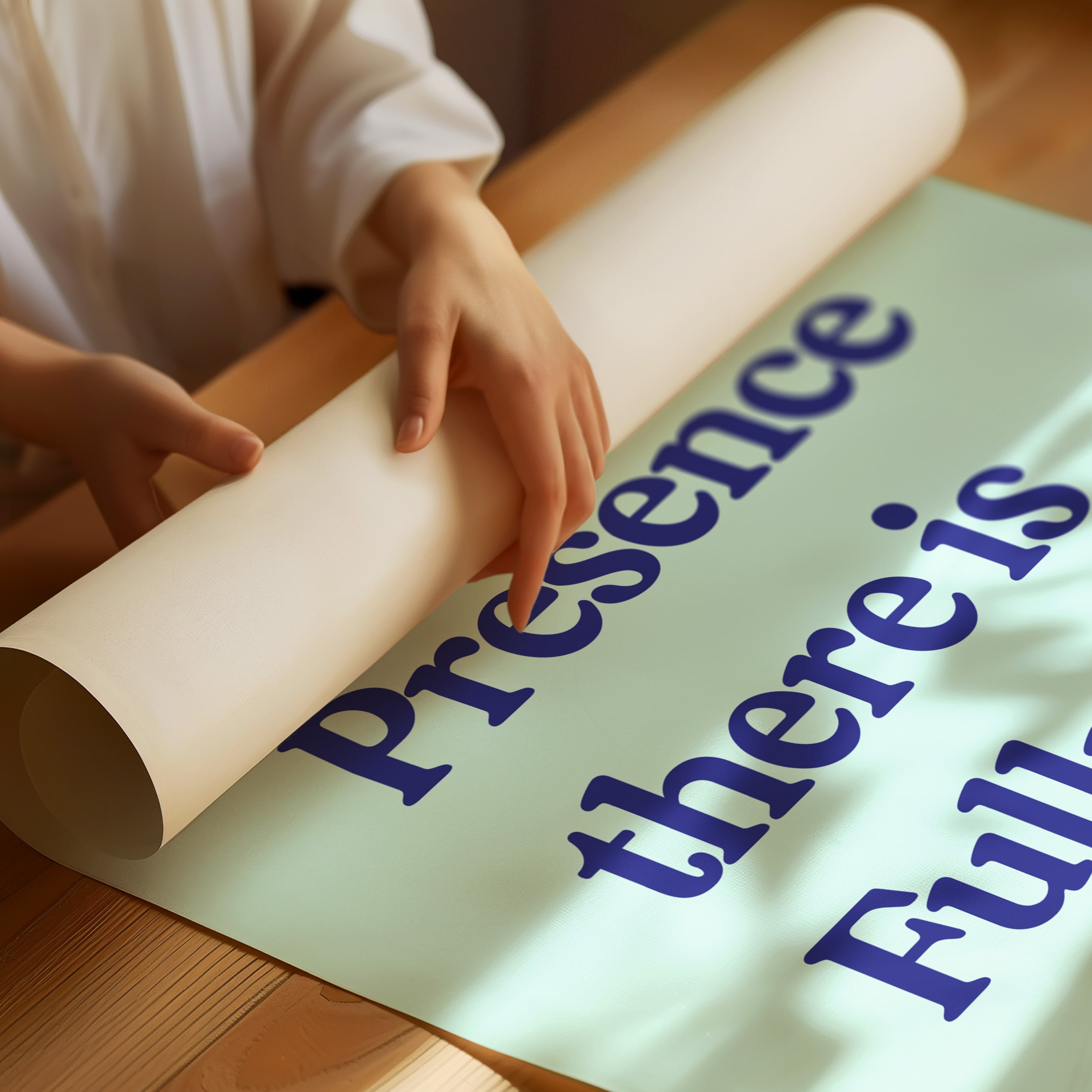 Sacred Words On Mint Canvas