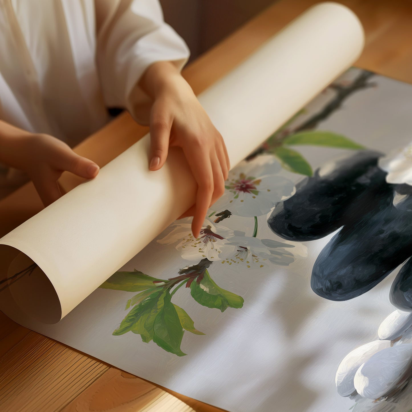 Cherry Blossoms Dance Above Still Waters