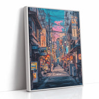Vibrant Tokyo Street Art Print – Neon Cityscape Aesthetic