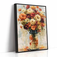 Zinnias in Glass, Sunlit Bunch