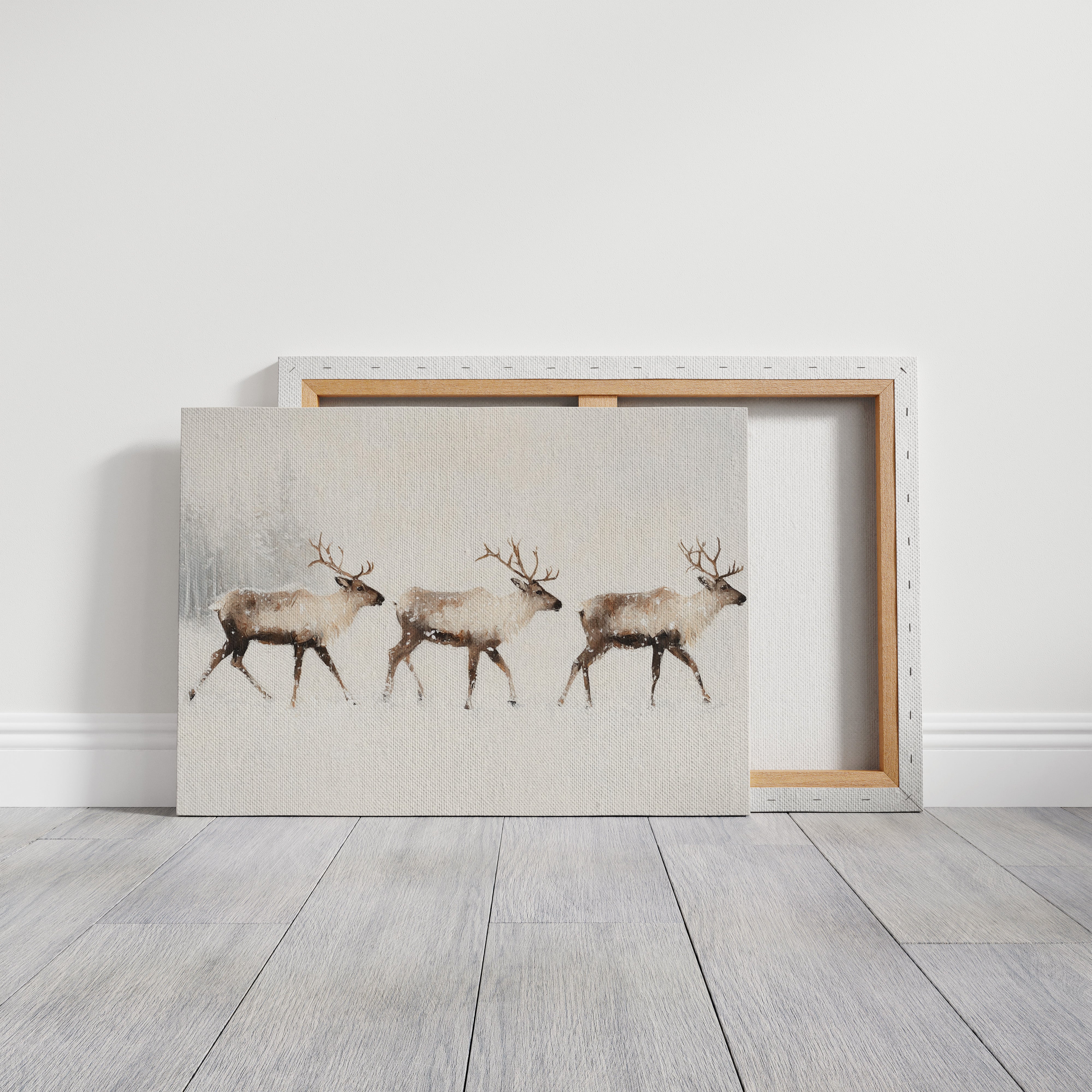 Winter Caribou Cross Misty Plains