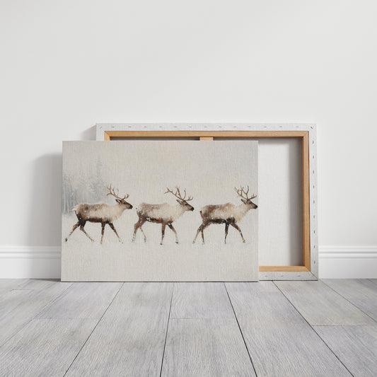 Winter Caribou Cross Misty Plains