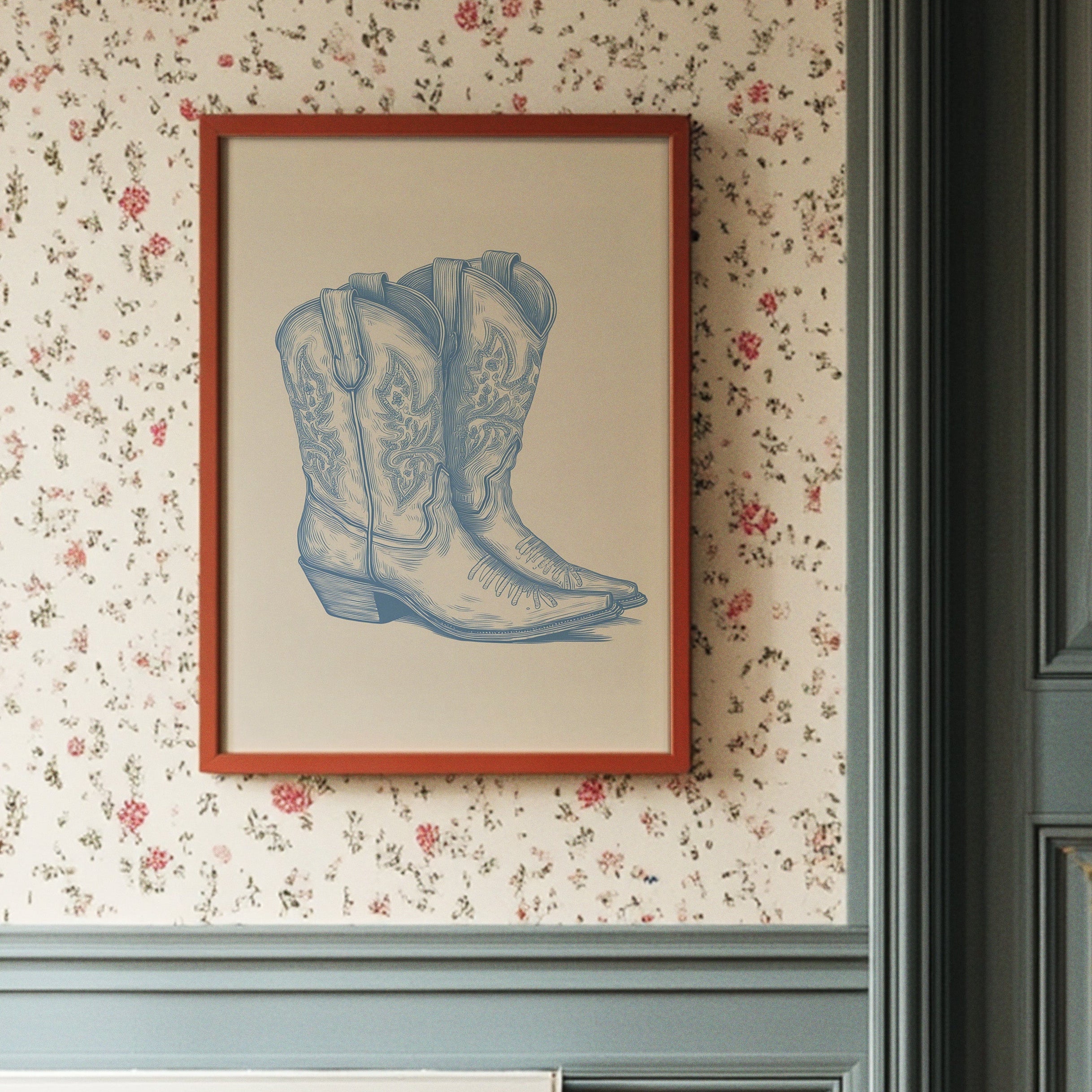 Vintage Western Heritage - Hand-Drawn Cowboy Boots