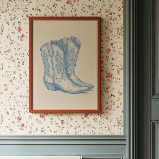 Vintage Western Heritage - Hand-Drawn Cowboy Boots
