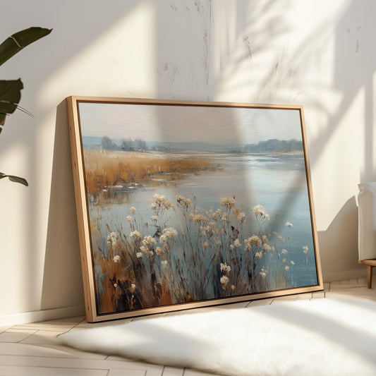 Winter Wildflowers Rest By Lake