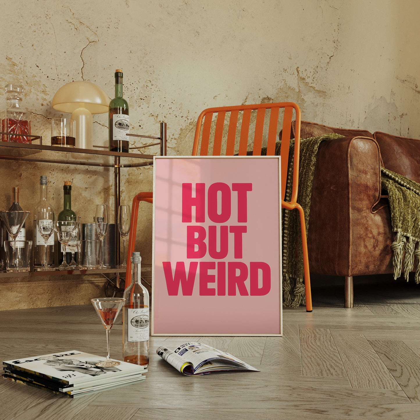Hot But Weird Bold Pink Wall Art