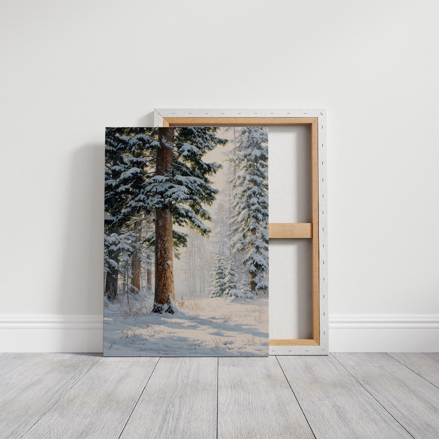Snow Dusts Ancient Forest Paths