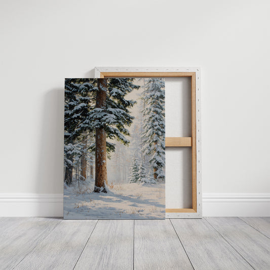 Snow Dusts Ancient Forest Paths
