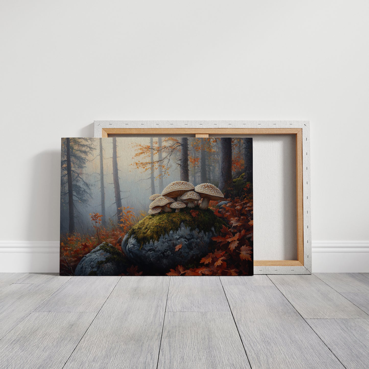 Autumn Mushrooms Dance On Stone