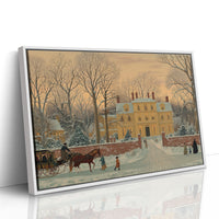 Yellow Manor Awaits Winter Evening