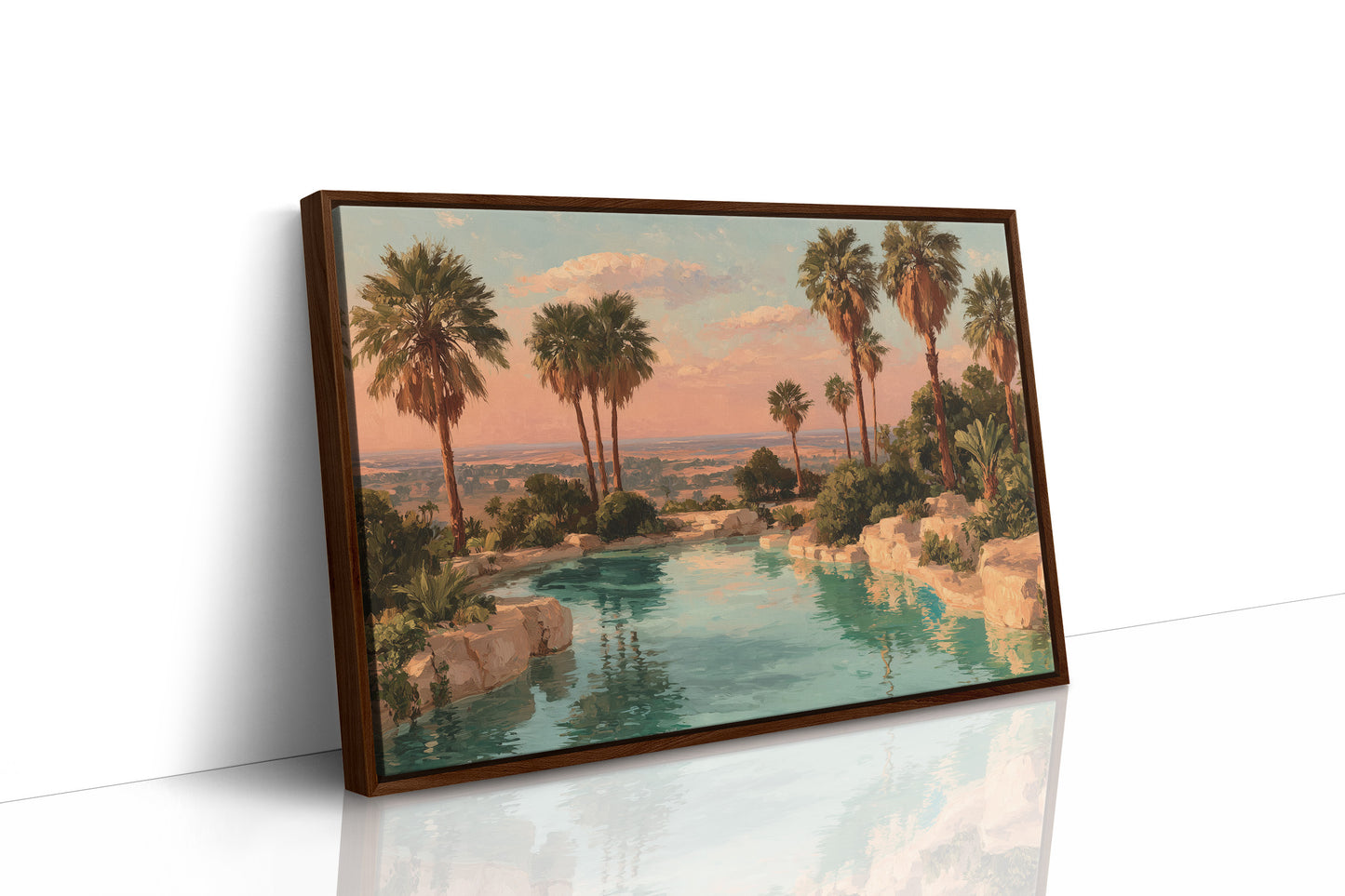 Desert Oasis at Sunset