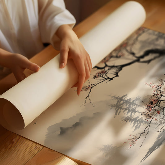 Cherry Blossoms Meet Misty Lake