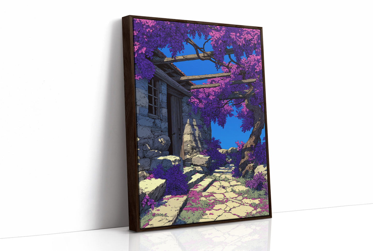Wisteria Over the Old Stone Cottage