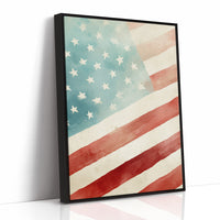Watercolor Patriotism: America's Gentle Banner
