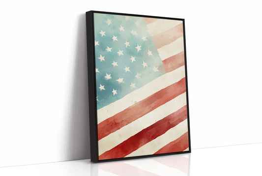 Watercolor Patriotism: America's Gentle Banner