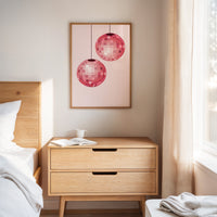 Rose Disco Spheres Catch Morning Light