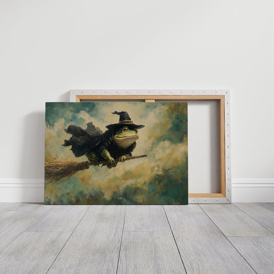 Frog Wizard Soars Through Clouds